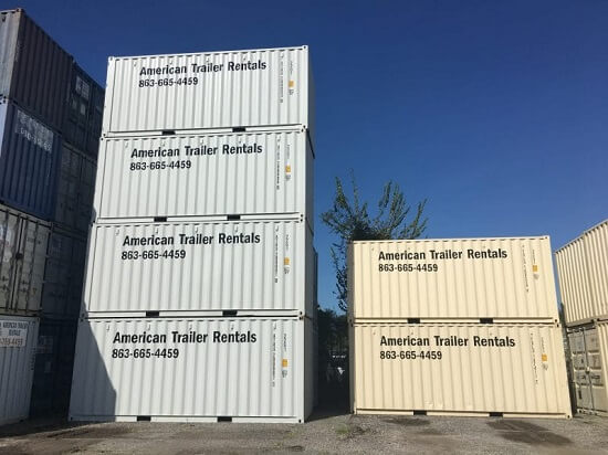 Containers stacked